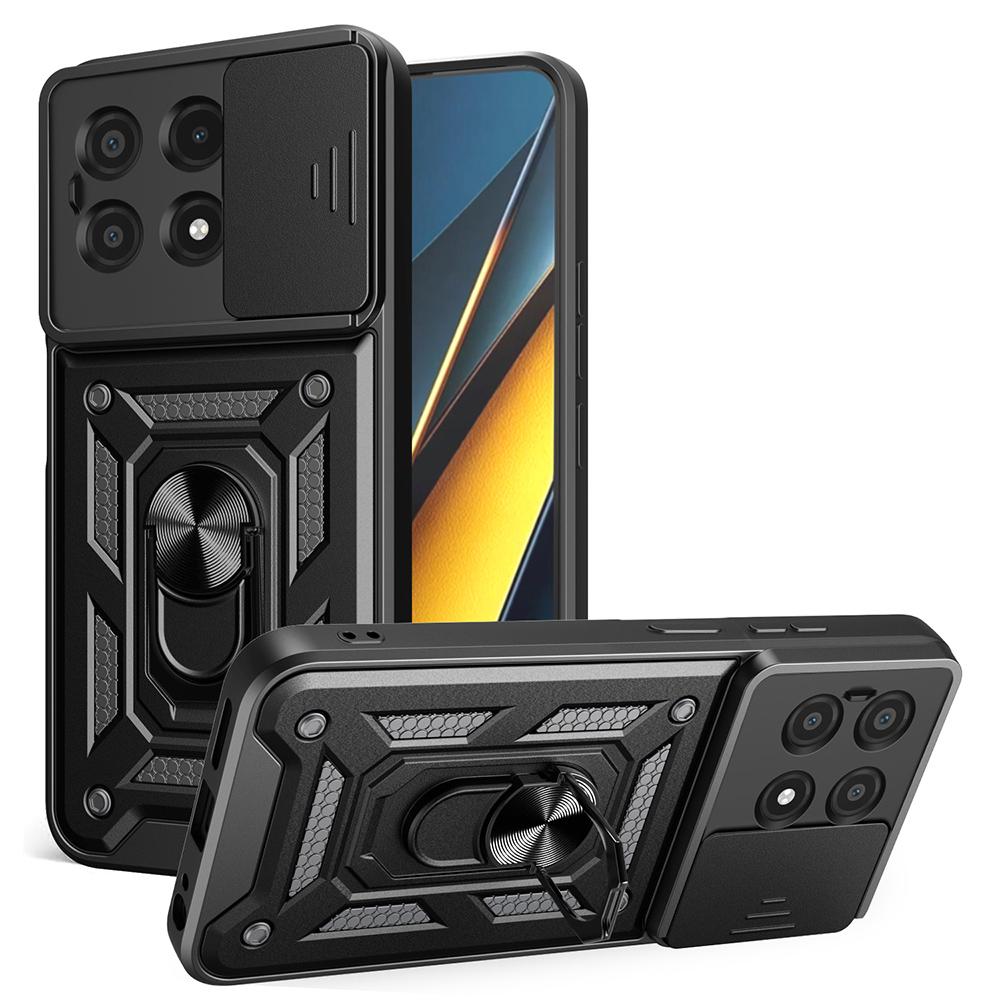 For POCO X6 Pro 5G Case Armor Slide Camera Protection Kickstand Phone Cover for Xiaomi POCO X6 Pro Capa Shockproof Funda