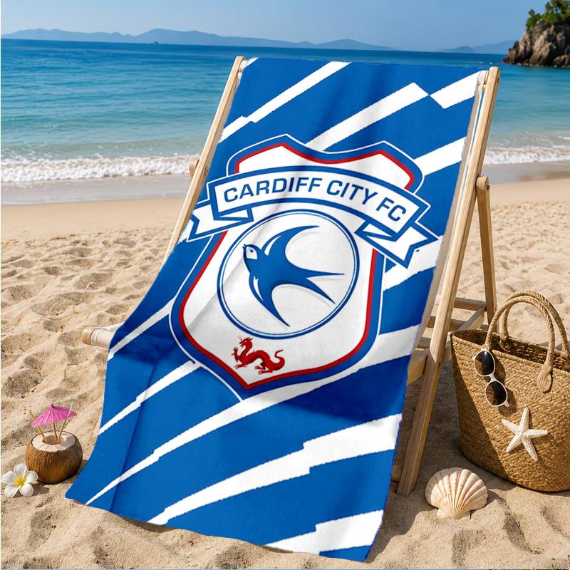 Card-iff Fc Crest Printed Microfiber Beach Towel, Soft And Absorbent, Quick-Dry, Ideal for Summer Travel, Beach Essential, Swimming Pool