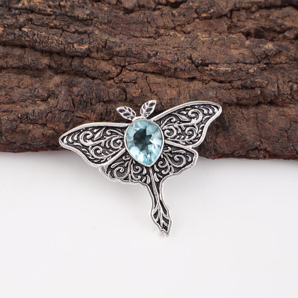 Sky Blue Topaz Gemstone Pendant, Handmade Gorgeous Jewelry, 925 Solid Sterling Silver Jewelry, Everyday Pendant For Wedding Gift