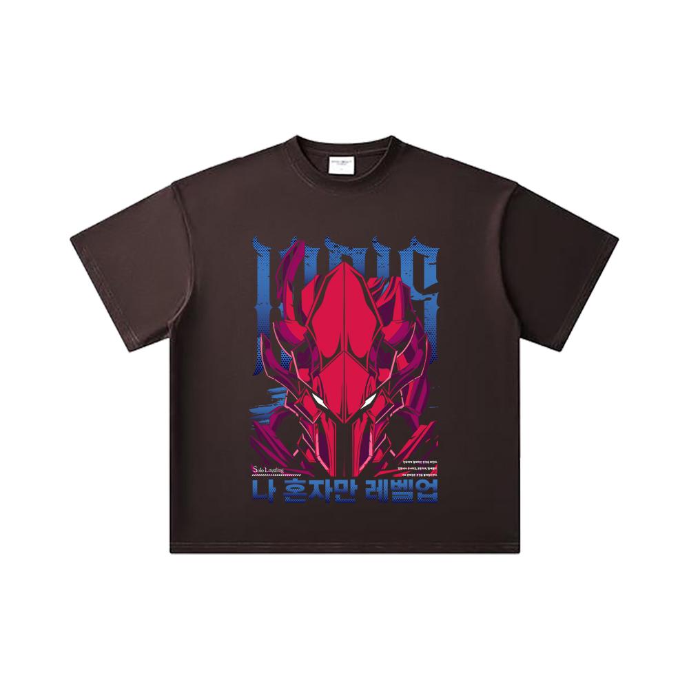 260 GSM Double Yarn 32 Count 100% Cotton Solo Leveling V13 Igris Print Unisex Heavy Cotton T Shirt