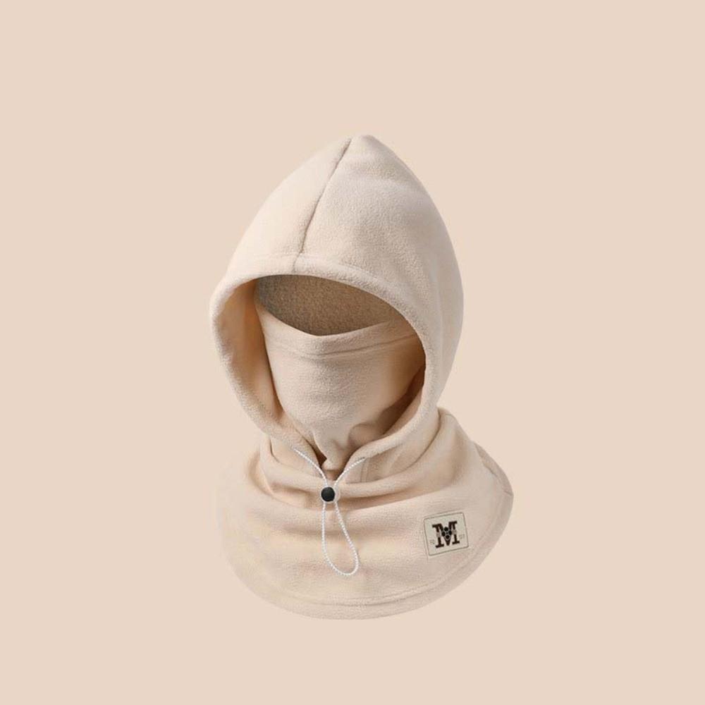 Warmer Hooded Neck Cap Drawstring Winter Pullover Cap Casual Fleece Balaclava Hat  Outdoor