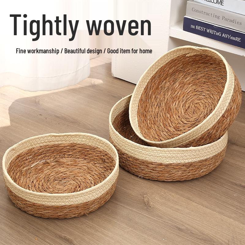 Rattan Decorative Woven Storage Basket for Fruit and Snacks