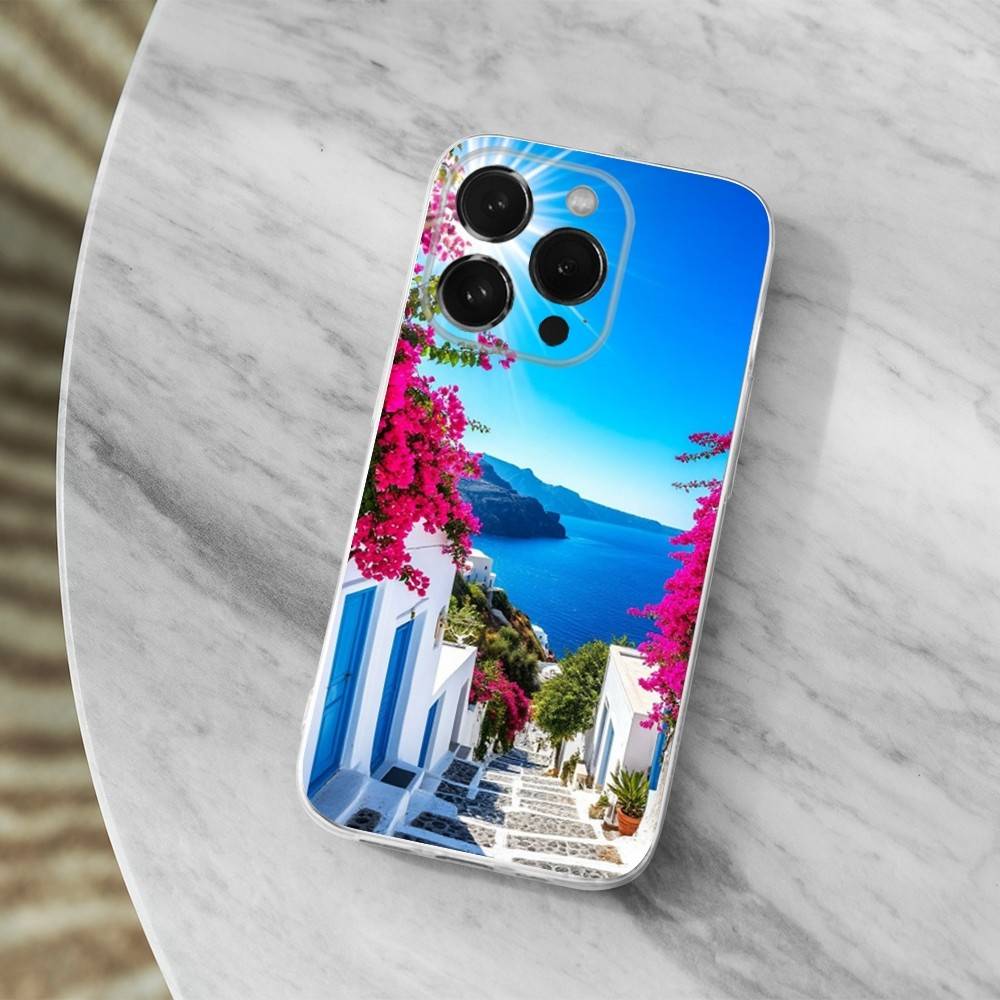 Painted Art House Scenery Phone Case For iPhone Max,Plus,11,14,13,XR,SE,12,15,Pro,17,16,X,XS,Mini Transparent Soft Cover