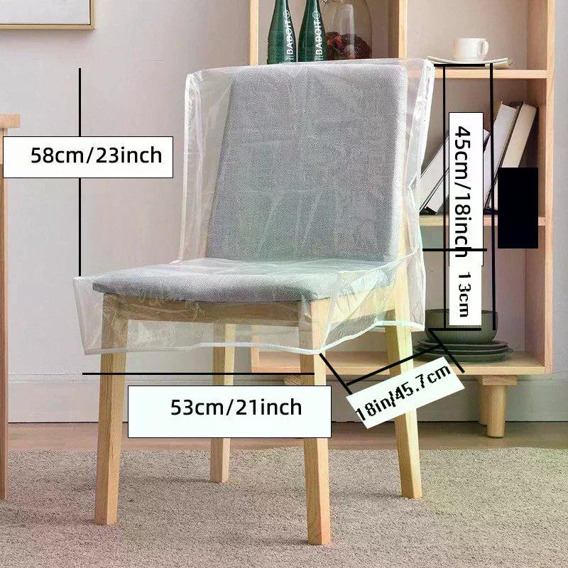 Transparent Plastic Chair Cover Protective Cover PVC Dining Chair Cover Universal Waterproof Oil-proof Anti Scratch Chair Cover