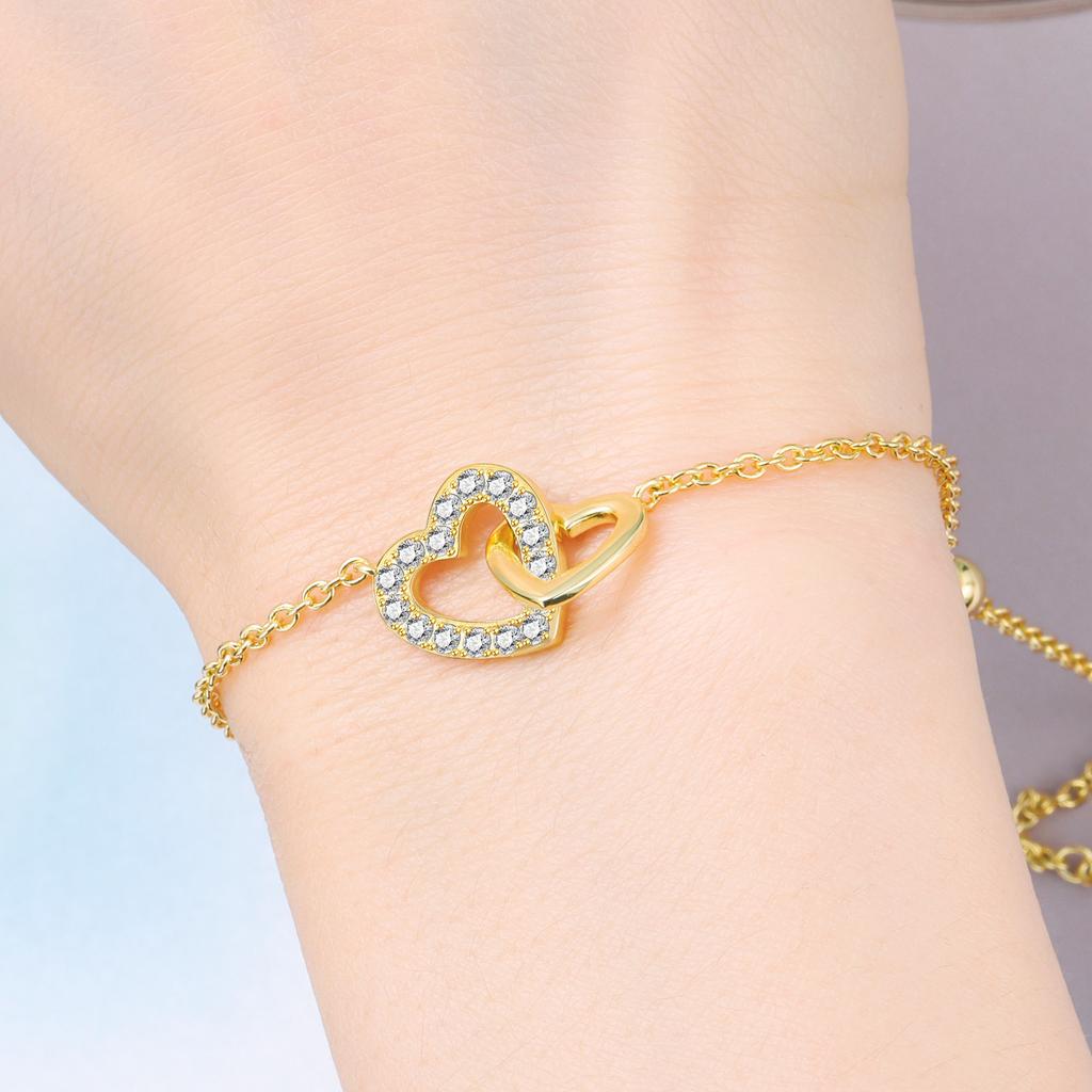 S925 Silver Adjustable Heart Knot Bracelet Chain Link Women Bracelet Jewelry Party Trendy Anniversary Gifts