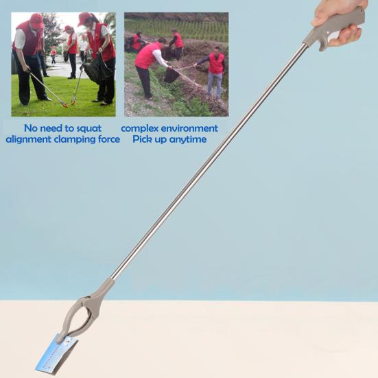 Trash Folder with Push Handle Design Foldable Portable Garbage Clip with Rubber Anti-Slip Chuck Storage Trash Clip