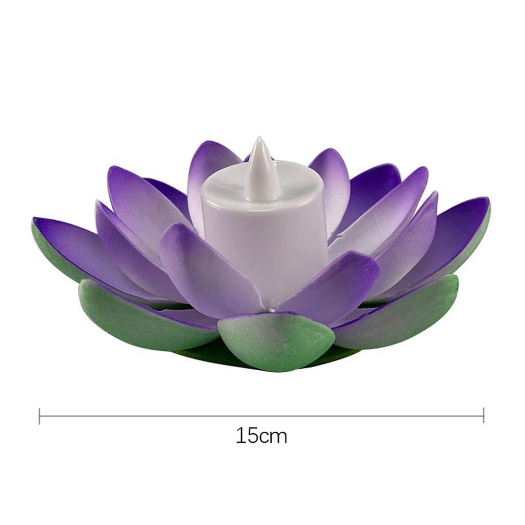 LED Double Petal Lotus Night Light Floating Water Sensor FlowerColor Light Garden Fish Tank Decoration Festive Wishing Light