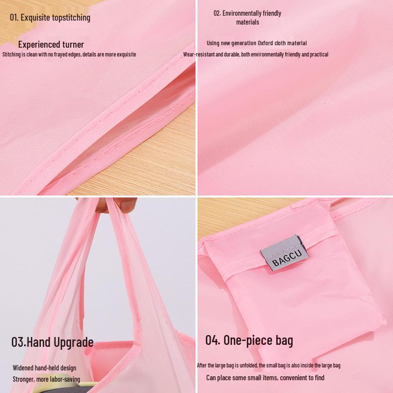 Large-Capacity Oxford Cloth Grocery Bag, Foldable & Portable with Premium Fabric Feel