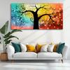 Abstract Tree Sunset Wave Oil Painting On Canvas Poster and Prints Scandinavian Wall Art Picture for Living Room Cuadros Decor