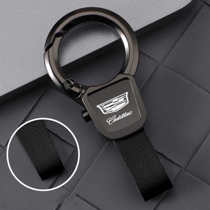 

For Cadillac ATS BLS CT4 CT5 CT6 CTS ESCALADE EXT SLS STS XLR XT4 XT5 XT6 XTS Creative Metal Car Keychain Leather Keyring Holder