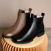 Women's Spring New Martin Boots Retro Sheepskin Inner Women's Shoes Chelsea Boots Medium Tube Cowhide Women's Shoes Boots