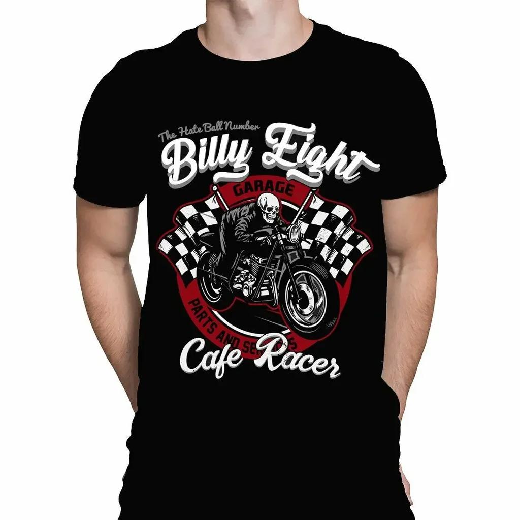 Billy Eight - CAFE RACER - Mens T-Shirt - Biker  Rock-a-billy USA