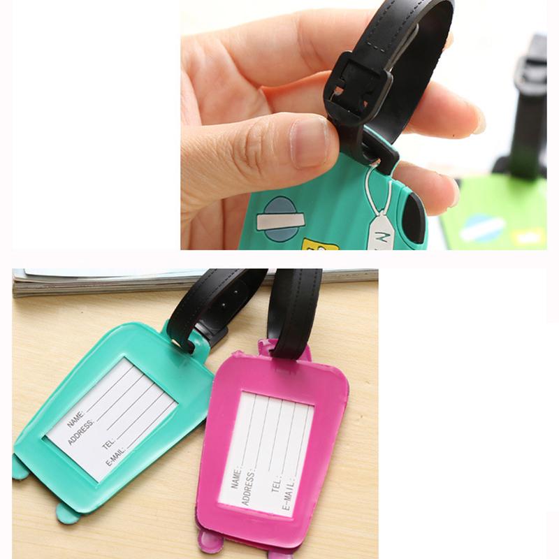 Novelty Strong Luggage Tag Pvc Silicone Letter Suitcase Name Address Id Tag Holiday Travel Handbag Label Suitcase Accessories