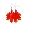 Fall Thanksgiving Earrings Leather Pumpkin Leaf Shape Leather Earrings