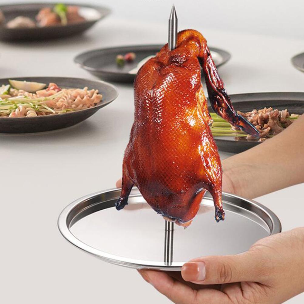 Vertical Skewer Grill Stainless Steel Stand Pastor Skewer Chicken Roasting Rack for Large Meat Barbecue Grilling Picnic ( Cap