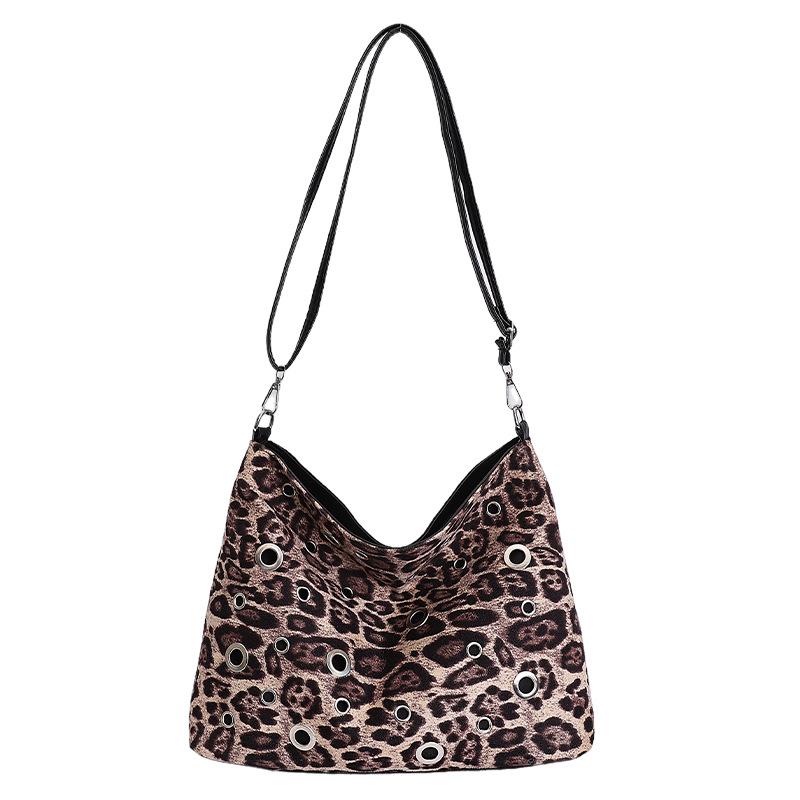 

Сумка через плечо с леопардовым принтом, весенняя новинка, вместительная, универсальная, для commuters, ретро, модная, женская сумка под мышку бежевый