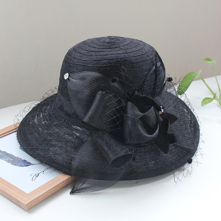Elegant Lace Fisherman Hat for Women,  Breathable Sun Protection Bucket Hat, Vintage British Style with Mesh Floral Design