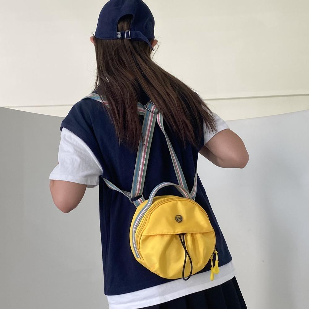 Large Capacity Small Round Backpack Nylon Round Crossbody Bag  Daily Matching