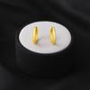 Classic Everyday Essential Plain Huggie Hoop Earrings - 925 Sterling Silver Yellow Plated