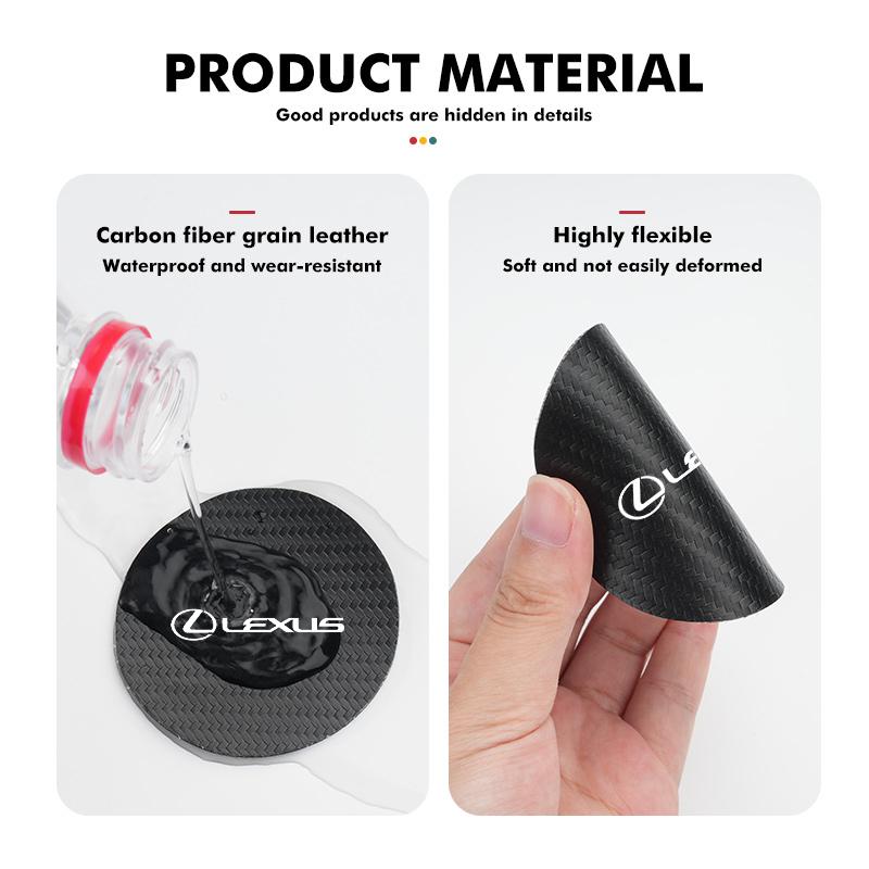 For Lexus 2Pcs Car Coaster Water Cup Anti-slip Pad Mat RX350 IS300 ES250 ES200 ES330 ES350 IS250 GS300 CT200H