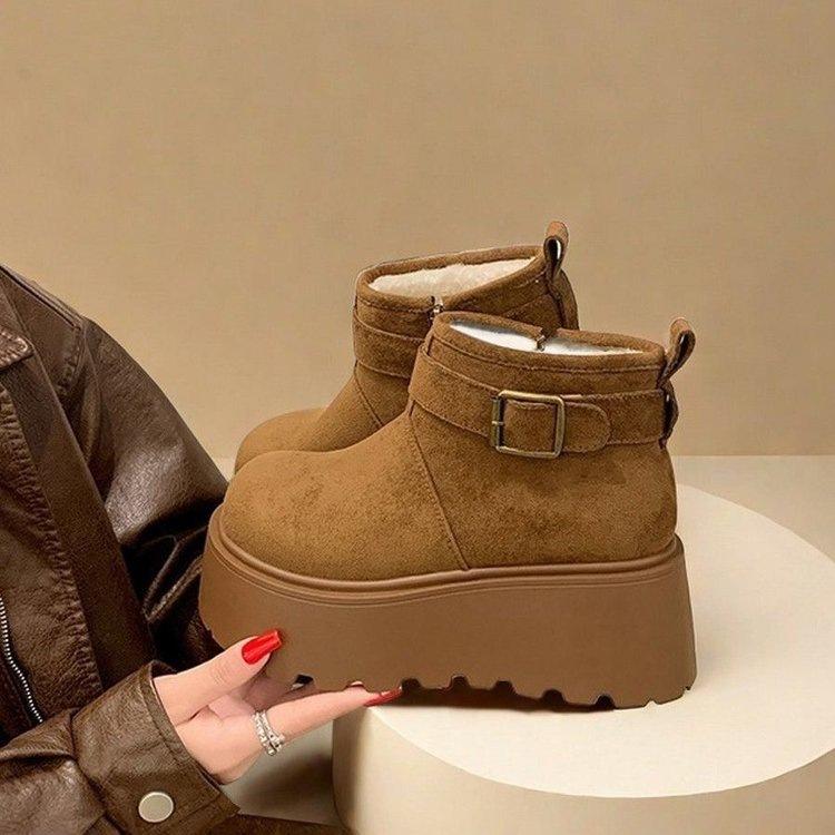 New snow boots winter muffin thick-soled piled thickened cotton boots warm short boots