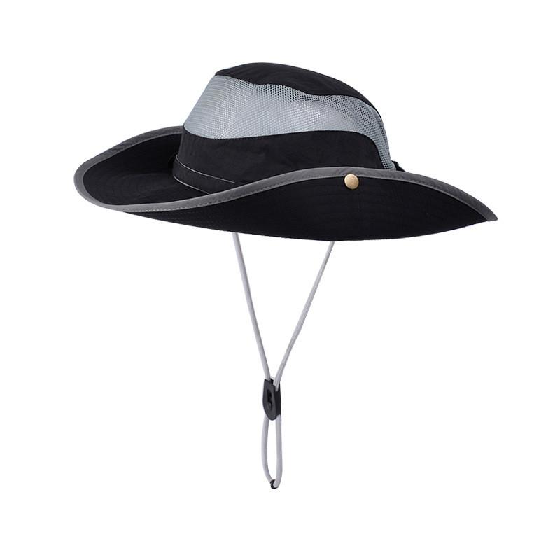 

Classic Fisherman Hat With Nylon Fabric Waterproof Sun Protection For Outdoor Activities Black