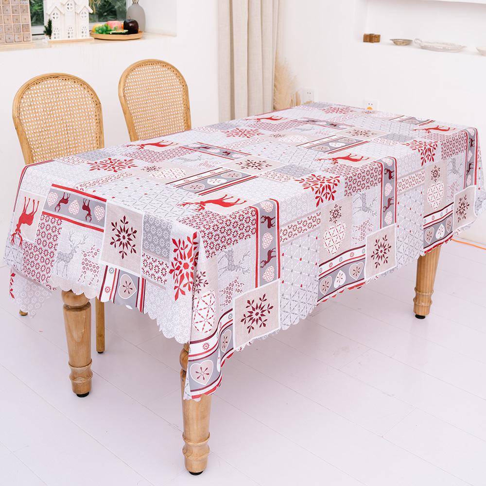 Christmas Table Runner - Rectangle Holiday Dining Table Decor, Printed Tablecloth for Xmas Party, Home Kitchen Decorations