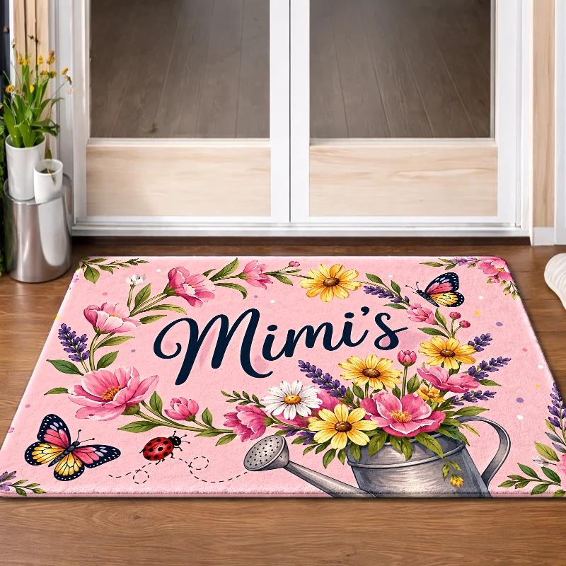 1Pcs Anti Fatigue Kitchen Rugs,Floral Butterfly Print Waterproof Non-Slip Thick Cushioned Kitchen Mat Heavy Duty Comfort Standing Mat for Kitchen