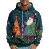 Christmas Print Loose Men's Hoodie