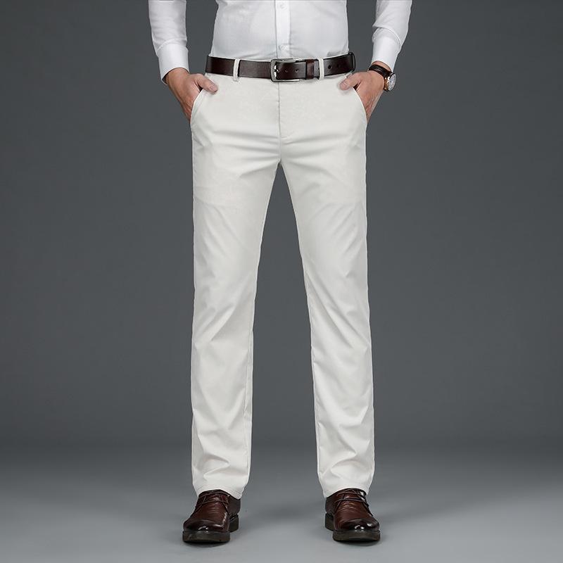 Spring and Summer Thin Men's Mid-waist Business Casual Pants Pants Trendy Loose Straight Middle-aged Pants