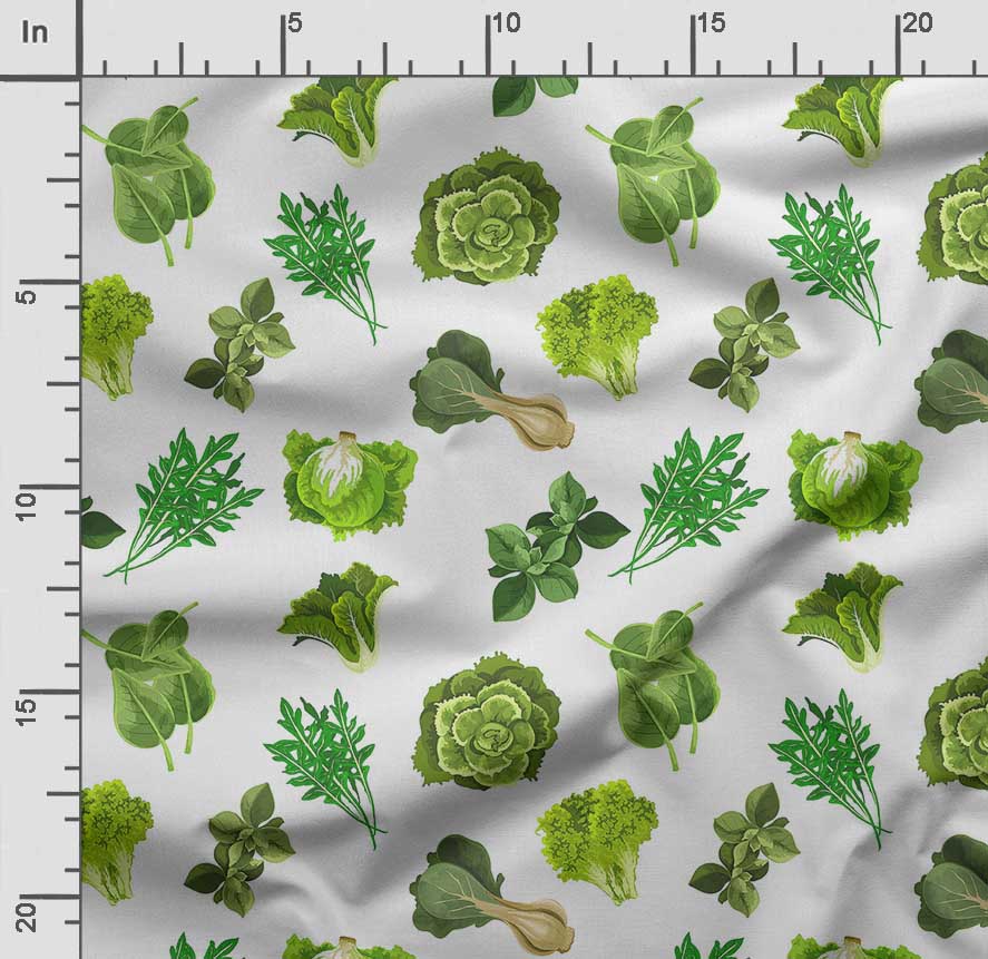 Soimoi Veggies Print,  Cotton Cambric, Quilting Fabric Sold by The Yard 42 Inch Wide, Medium Weight Cotton Fabric, Sewing  Supplies,Aquamarine