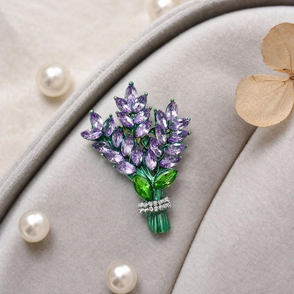 Kristall Ährenbündel Brosche Pin Elegantes Florales Design Reversnadel Geeignet für Anzugjacken Mäntel und Accessoires Dekoration