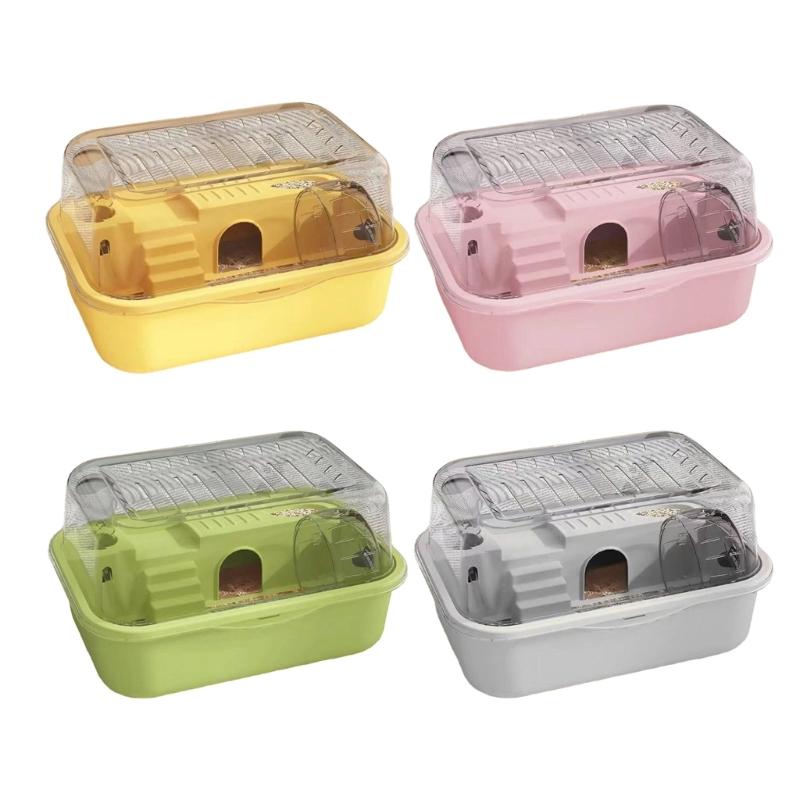 Clear View Rodents Habitat Detachable Pet Cage with Running Wheel and Enrichment Climbing Structure for Small Animal