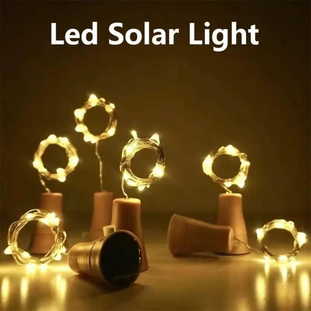 2M Solar Cork String Lights 20LED Cork Bottle Cork Lamp Strings Waterproof Decoration Bottle Stopper Lights Outdoor Use