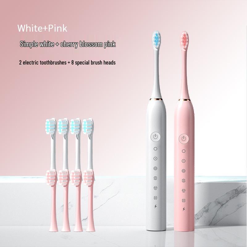 Enhanced Rechargeable Electric Toothbrush: Six-Speed Adult Couple Set with Travel-Friendly Soft Bristle Design