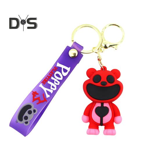 Cartoon Animal Keychain Scary Smiling Design Vibrant Color Keychain 3D  Animal Fun Men Women Backpack Pendant Keychain