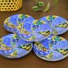 Waza No Kura Plate Stylish Kutani Ware Medium Plates with Yoshidaya Shochikubai Japanese Made In A Perfect Wedding Set (5-Piece Set) Design.