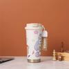 Labub 304 Stainless Steel Thermos Cup Cartoon Pattern Portable Lily of the Valley Cup Girls High Value with Straw Fashion