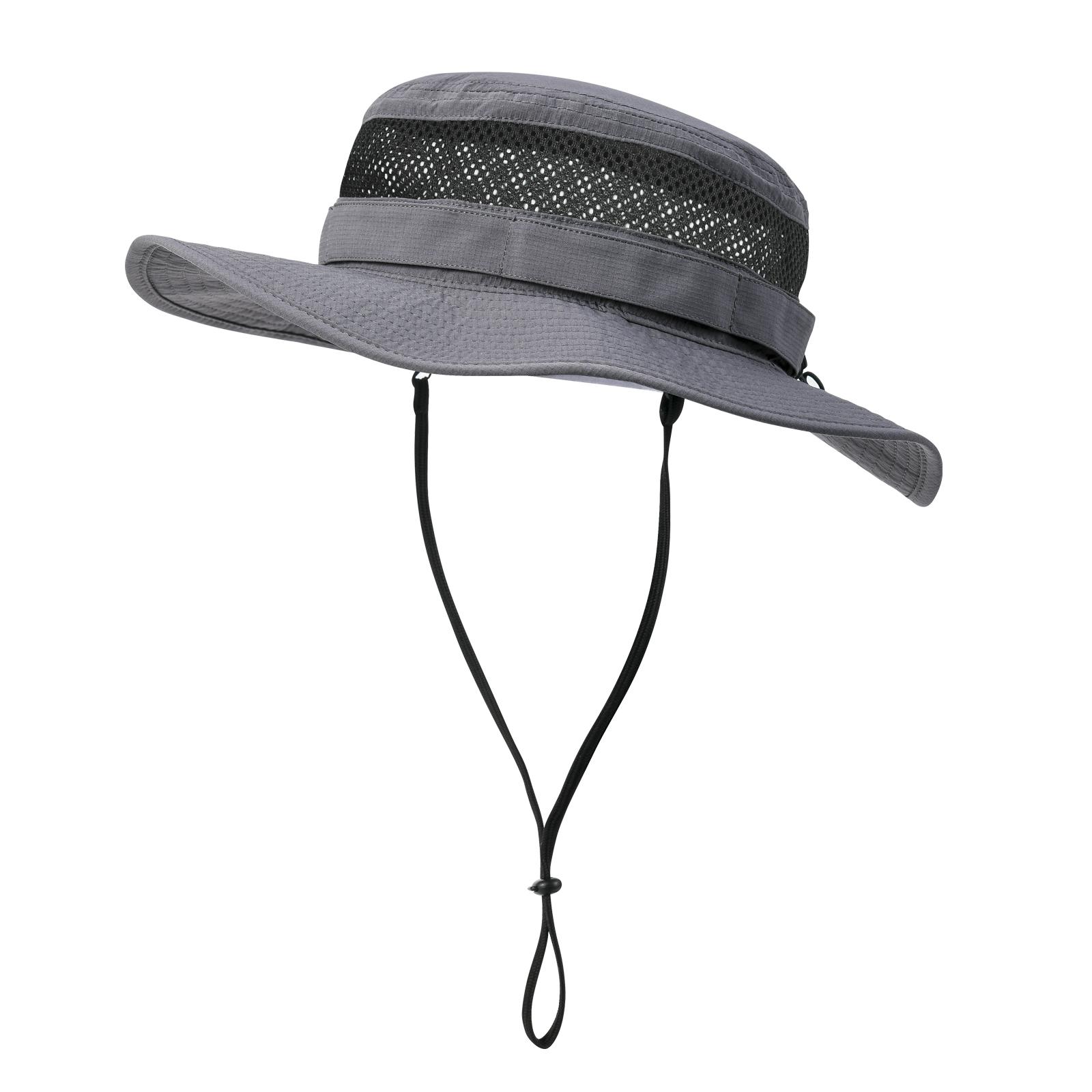 

JGNGOUL Classic Sun Hat for Men Breathable Cowboy Boonie Hat UPF 50+ Sun Protection Bucket Hat for Fishing Hiking 62CM темно-сірий