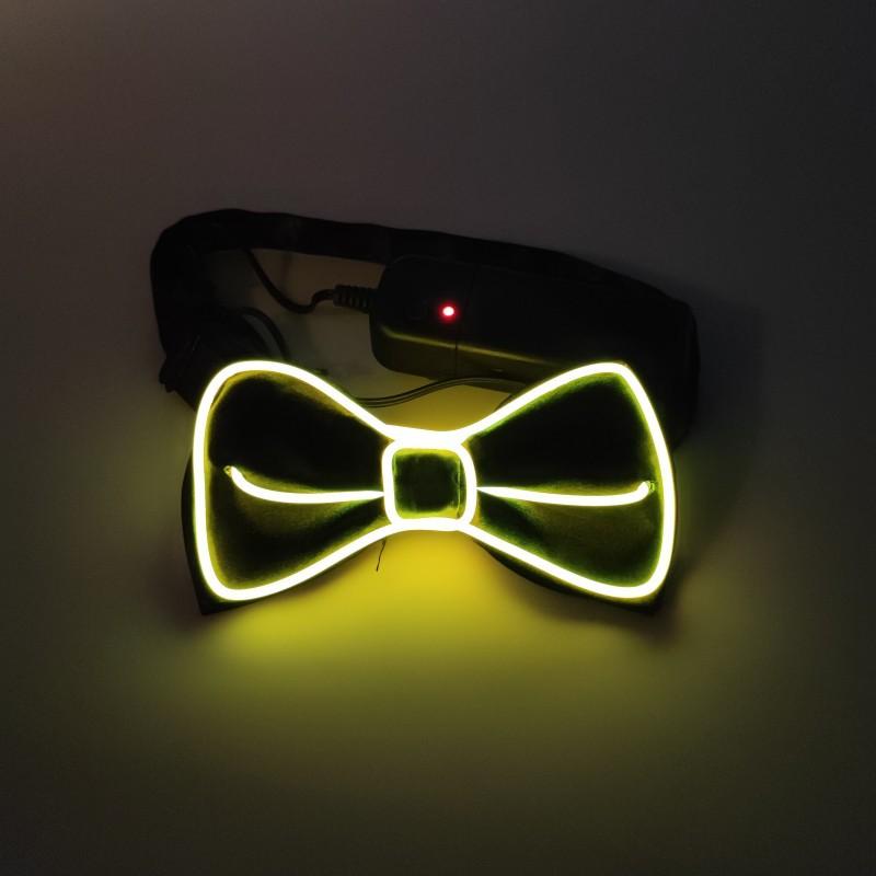 Men Glowing Bow Tie EL Wire Neon LED Luminous Party Haloween Christmas Luminous Light Up Decoration Bar Club Stage Prop Clothing