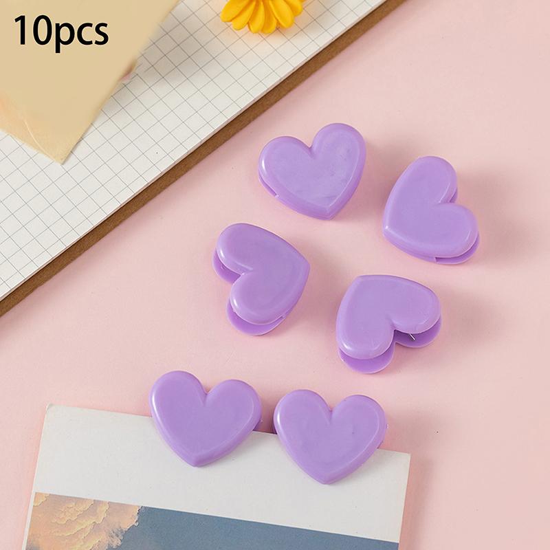 10Pcs Heart Shape Bulldog Grip Clips Food Bag Sealing Clamp Paper File Ticket Binder Photo Organizer Kitchen Office School