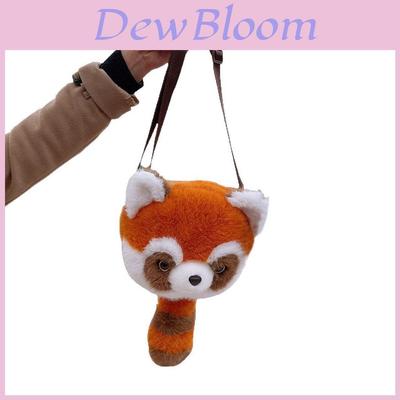 Ailurus Fulgens Cartoon Raccoon Kids Shoulder Bag With Plush Toy For Girls And Preschool Use