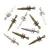 Dual-Color Mini Sword Charm Pendant, 29x9mm Alloy Accessory for Mobile Phone