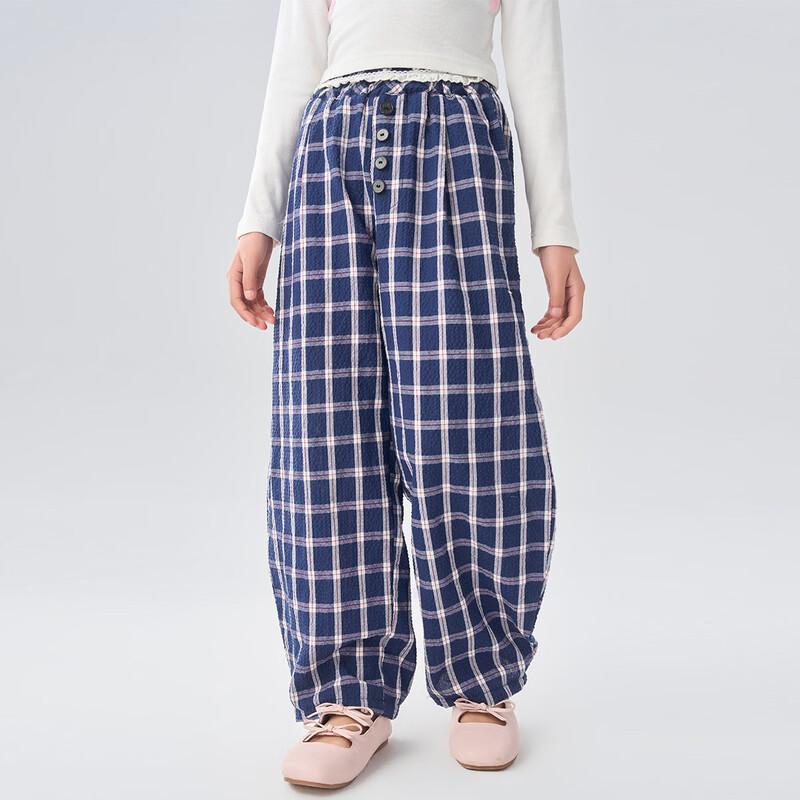 Montagut Girls  Korean Plaid Straight-Leg Pants 150