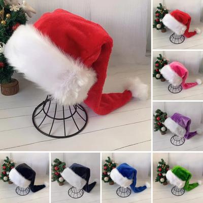 Santa Hat for Adults Unisex Velvet Comfort Extra Thicken Xmas Hat Christmas New Year Festive Party Decorative Holiday Hat