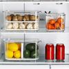 Matförvaringsbehållare Kylskåp Producera sparare- Stapelbar Kylskåp Organizer Keeper Lådor Lådor Korgar med lock och avtagbar avloppsbricka 2 stor