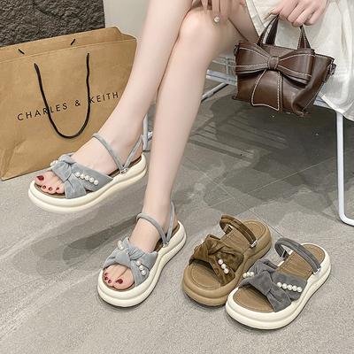 Fairy Style Slippers Female Summer Wear Thick-bottomed Foreign Style Beautiful Not Tired Foot Muffin Slippers 2025 New Thick-bottomed Sandals