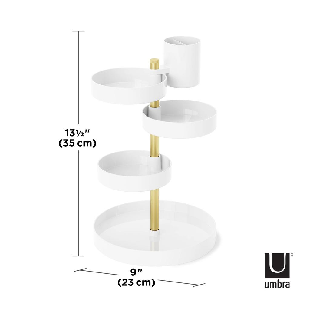 UMBRA Pirouette Organizer, White/Brass