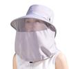 Fashion Wide-Brimmed Fisherman Hat Solid Color Adjustable Shawl Mask Hat Lightweight Thin Neck Protection Cap Women