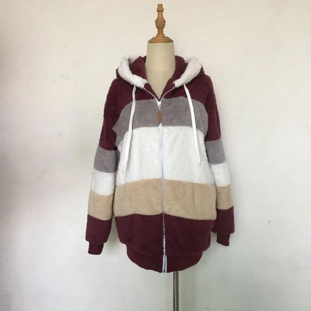 Women's Plus Size Long Teddy Bear Coat Warm Thickening Fleece Faux Fur Coat Plush Teddy Coat Women's Coat